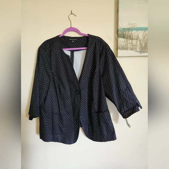 Briggs New York plus size blazer jacket polka dot 24W NWT - Picture 1 of 7